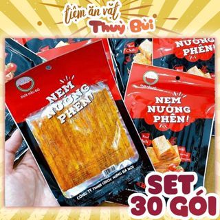 Bịch 30 Gói Nem Nướng Phên Snack Cay Cay Xé Miếng Nội Địa, Bà Tuyết Diamond, Tiệm ăn vặt Thuỳ Bùi