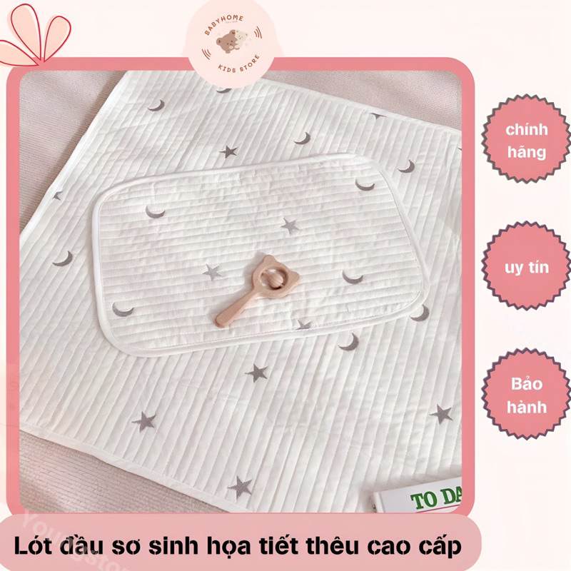 Tấm lót gối đầu cho trẻ sơ sinh thoáng khí phong cách Hàn Quốc BABYHOME