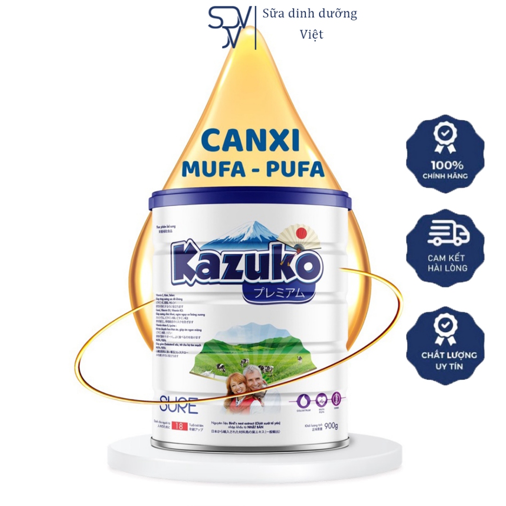 Sữa KAZUKO SURE (dành cho người từ 18 tuổi trở lên) giúp xương chắc khỏe, ngăn ngừa loãng xương, tốt