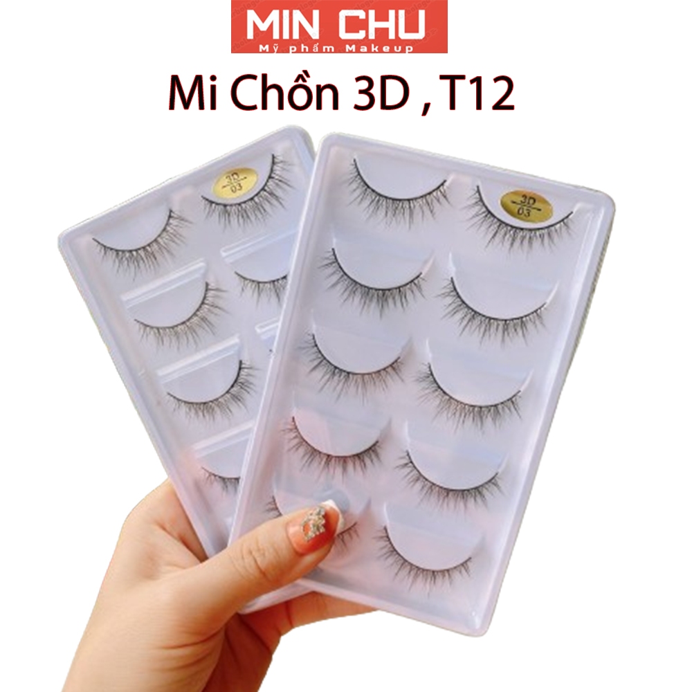 Mi giả 3D T12 , Mi 3D 03 (5 cặp) cao cấp chuyên dùng trong Makeup