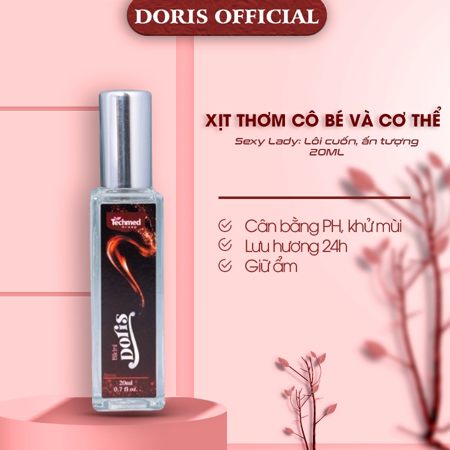 Nước hoa vùng kín Techmed hương nước hoa cao cấp, xịt thơm vùng kín cấp khoáng dưỡng ẩm  an toàn cho mọi loại da 20ML