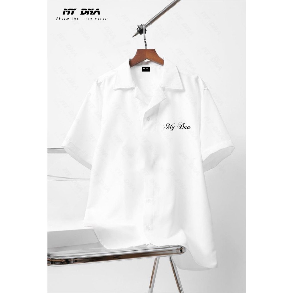 Áo sơ mi mặc 2024 có bigsize 110kg cổ vest local brand cao cấp tay ngắn lỡ form rộng unisex cặp đôi nam nữ MY DNA