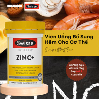 Viên uống bổ sung kẽm dành cho người lớn swisse ultiboost zinc+ 60 viên chính hãng úc