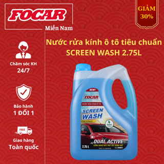 Nước rửa kính ô tô cao cấp Focar Screen Wash loại bỏ bụi bẩn và bảo vệ kính xe can 2,75l
