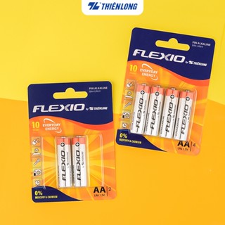 Vỉ 2/4 Pin Alkaline AA Thiên Long Flexio, Không chứa Thủy Ngân an toàn và thân thiện, hạn sử dụng 10 năm
