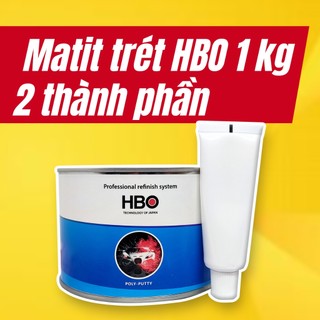 Matit trét 2 thành phần HBO 1kg dùng để bả xe ô tô, bả matit trên kim loại cho độ bền cao, mau khô, bề mặt láng mịn