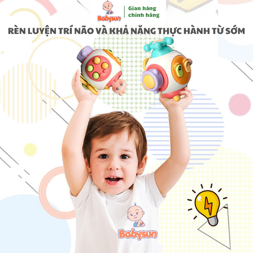 Đồ chơi trứng bận rộn đa năng 6in1, busy egg busy cube khối bận rộn cầm tay montessori phát triển đa giác quan cho bé