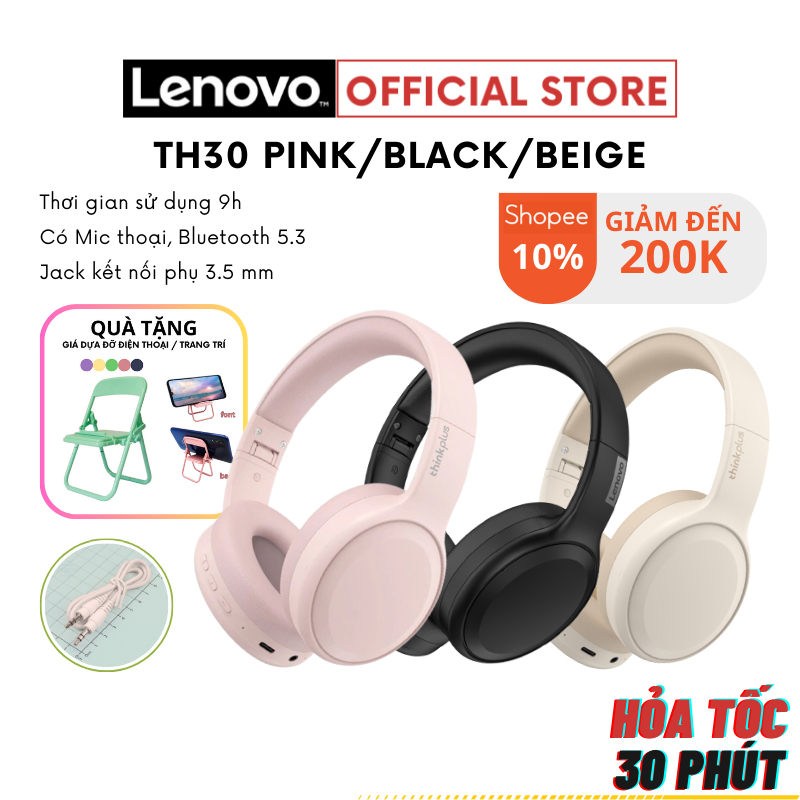 Tai Nghe Bluetooth 5.3 Lenovo TH30 - Chống ồn - Kết nối tự động