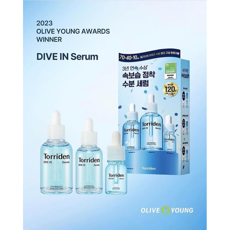 [OLIVEYOUNG] Tinh Chất Torriden Dive In Low Molecular Hyaluronic Acid Serum - 70ml+10ml