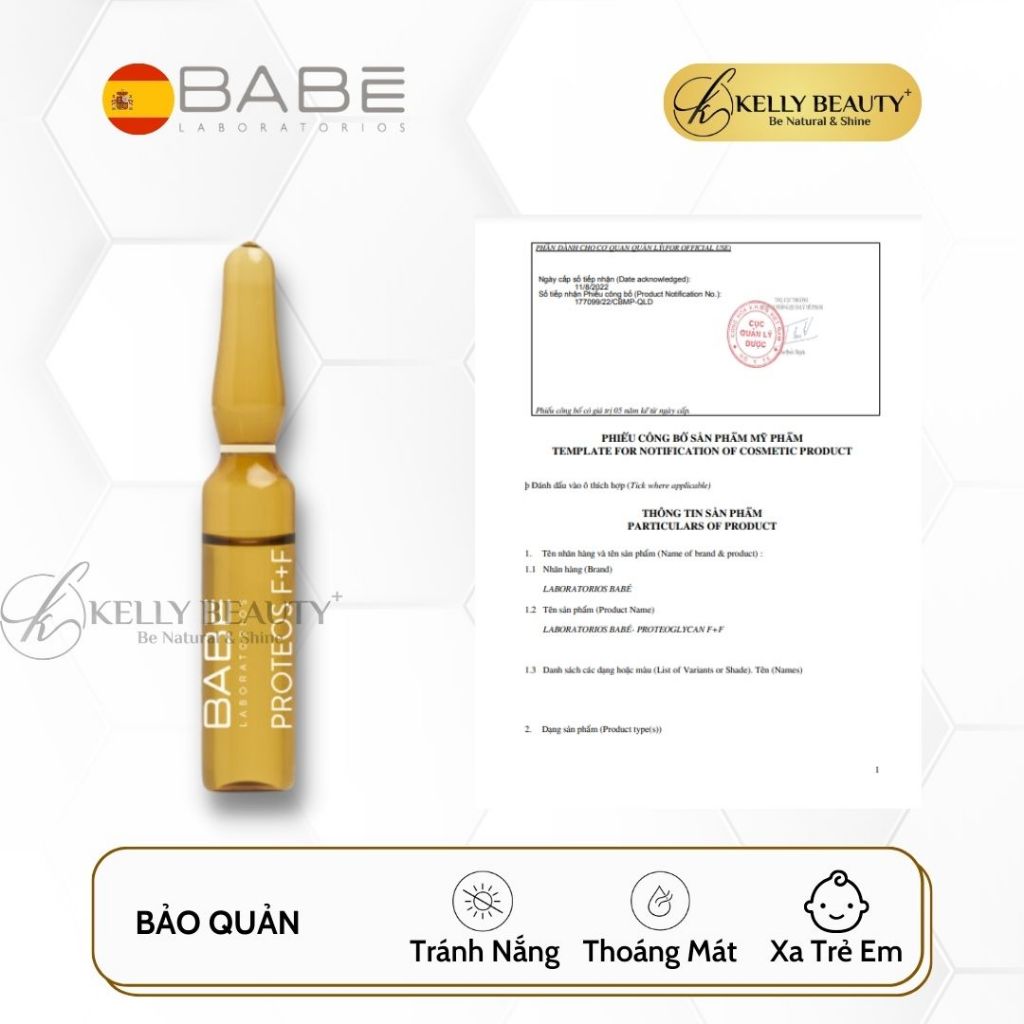 Huyết Thanh Trẻ Hoá Da BABE Proteoglycan F+F - Cải Thiện Độ Đàn Hồi, Săn Chắc Da; Se Khít Lỗ Chân Lông | Kelly Beauty