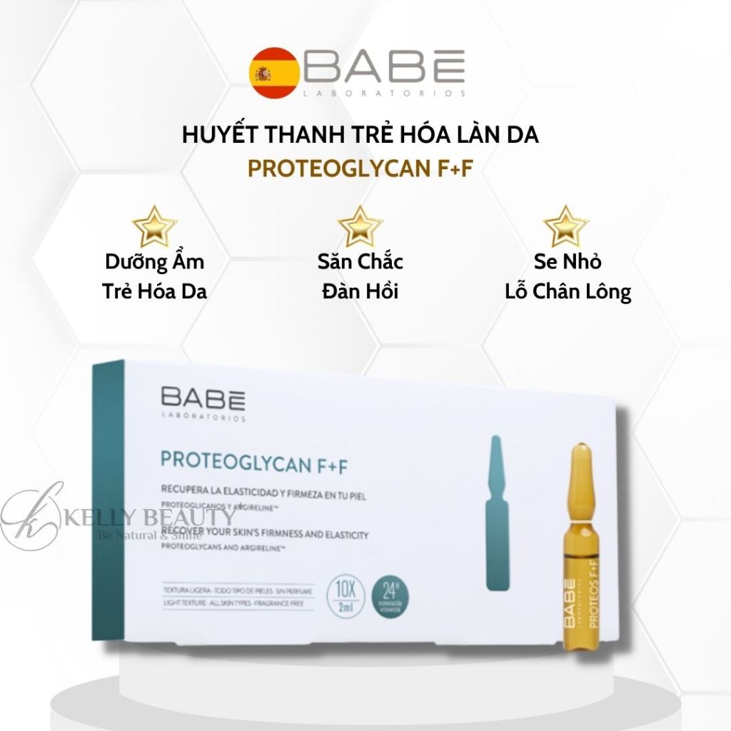 Huyết Thanh Trẻ Hoá Da BABE Proteoglycan F+F - Cải Thiện Độ Đàn Hồi, Săn Chắc Da; Se Khít Lỗ Chân Lông | Kelly Beauty