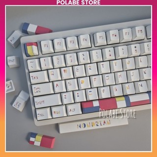 Keycap Mondrian Runner Cherry Profile Keycap PBT Dyesub bàn phím cơ Polabe Store