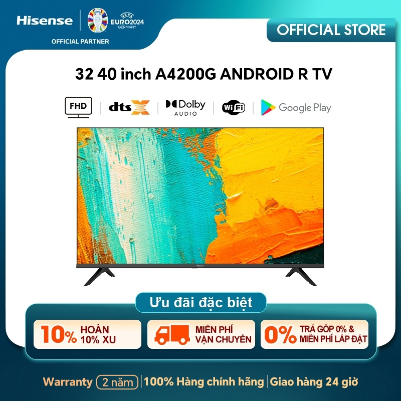 Hisense Android Tivi Full HD 40inch HD 32inch Trợ lý ảo Google Tivi giá rẻ - Bảo hành 2 năm