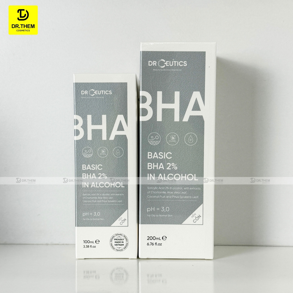 DrCeutics BHA 2% - Basic BHA 100ml/200ml, Dung Dịch Làm Sạch Và Cân Bằng Da- Dr Thêm