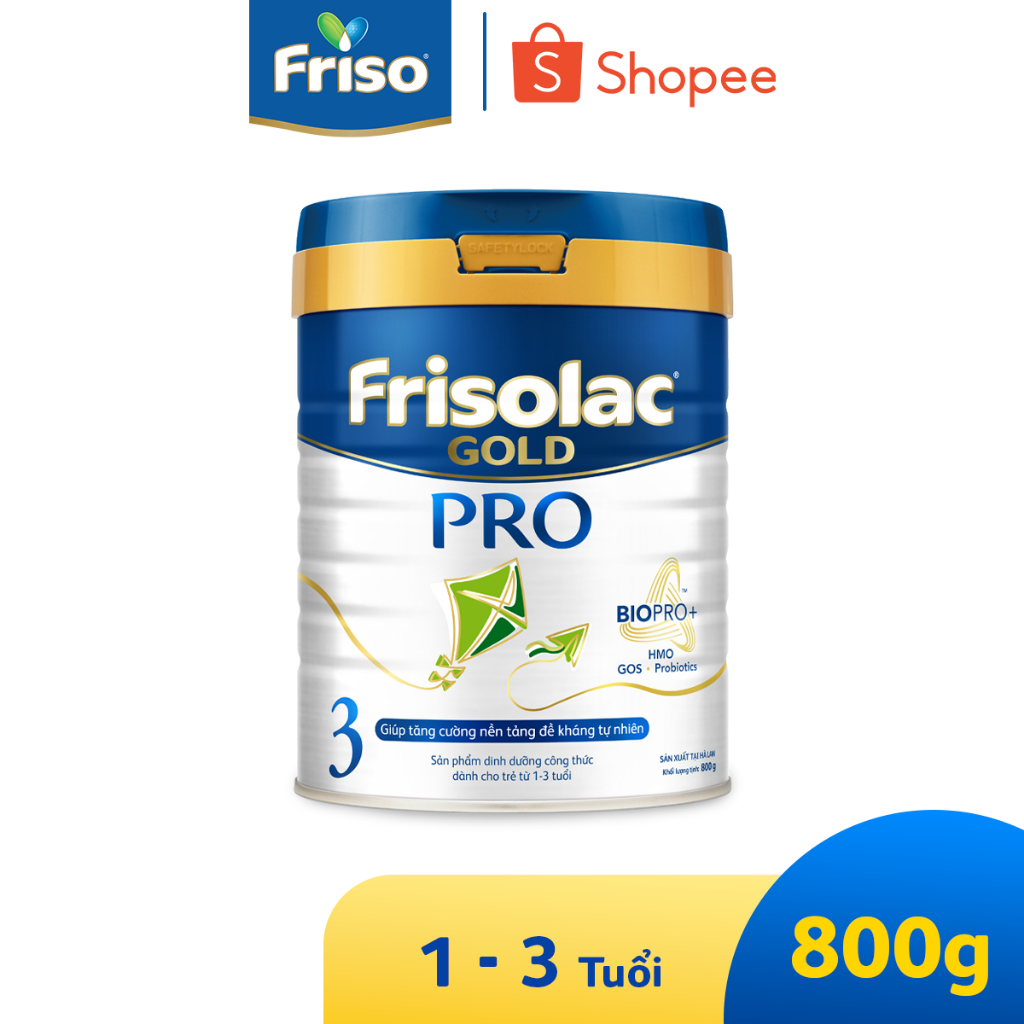 Nhập khẩu Hà Lan Sữa Bột Frisolac Gold Pro 3 800g