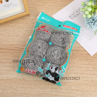 Set 6 búi cọ xong nồi chất liệu thép không gỉ