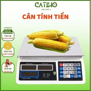 Cân điện tử tính tiền hiển thị màn hình led cao cấp cân 30kg chính xác cân điện tử sạc pin chống thấm nước shop catiho