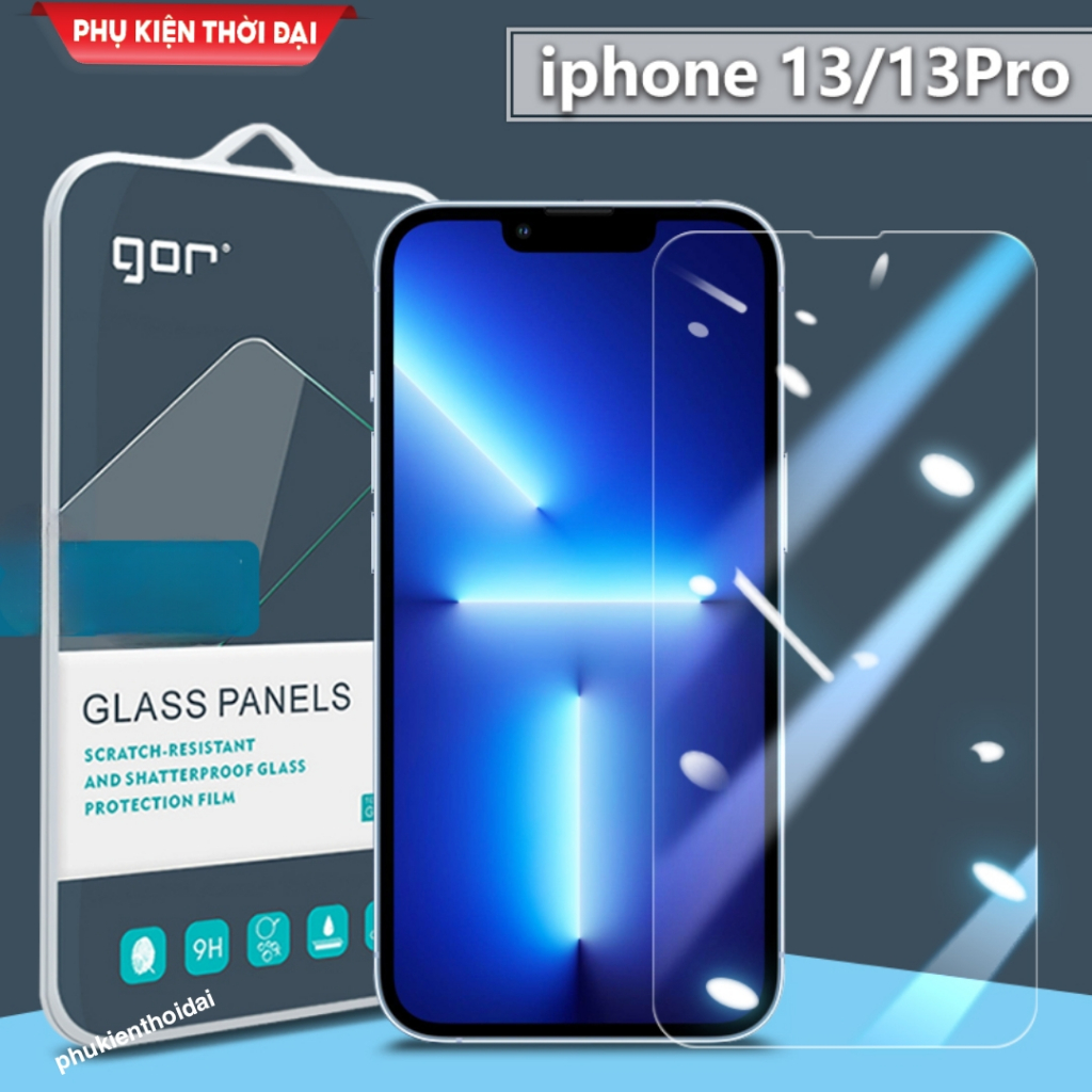 Cường lực Gor Iphone 13 / 13 Pro / 14 Pro / Iphone 15 / 15 Pro trong suốt trơn mượt gần full màn