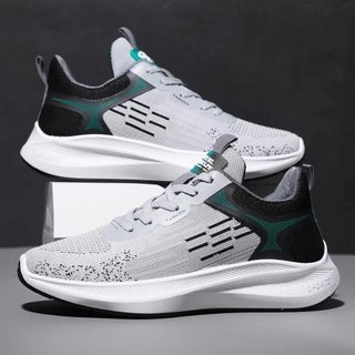 Giày Thể Thao 👟 Nam Giày Sneaker phối xám viền xanh,lót giày thoáng khí kiểu mới bền đẹp,cao 4cm