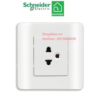 Ổ cắm đơn 3 chân zencelo màu trắng schneider e84426uestr_we_g19
