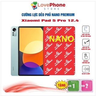 Cường lực Xiaomi Pad 5 Pro 12.4 dẻo phủ Nano Premium chống xước bảo vệ màn hình - Love Phone