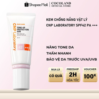 Kem chống nắng vật lý CNP LABORATORY nâng tone da Spf42 Pa +++ cao cấp - DR170