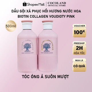 Dầu gội xả phục hồi hương nước hoa Biotin Collagen Voudioty Pink 500ML - DR217