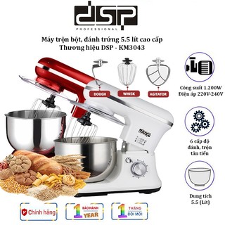 Máy trộn bột, đánh trứng cao cấp dsp mã km3043 có 6 mức độ, dung tích: 5.5 lít - hàng chính hãng bảo hành 12 tháng