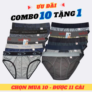 [COMBO 10 TẶNG 1] Quần Sịp Nam Nhiều Lưng Ngẫu Nhiên Chất Vải Cotton Đẹp, Co Dãn Tốt, Quần Lót Nam Cạp To Mềm Mại