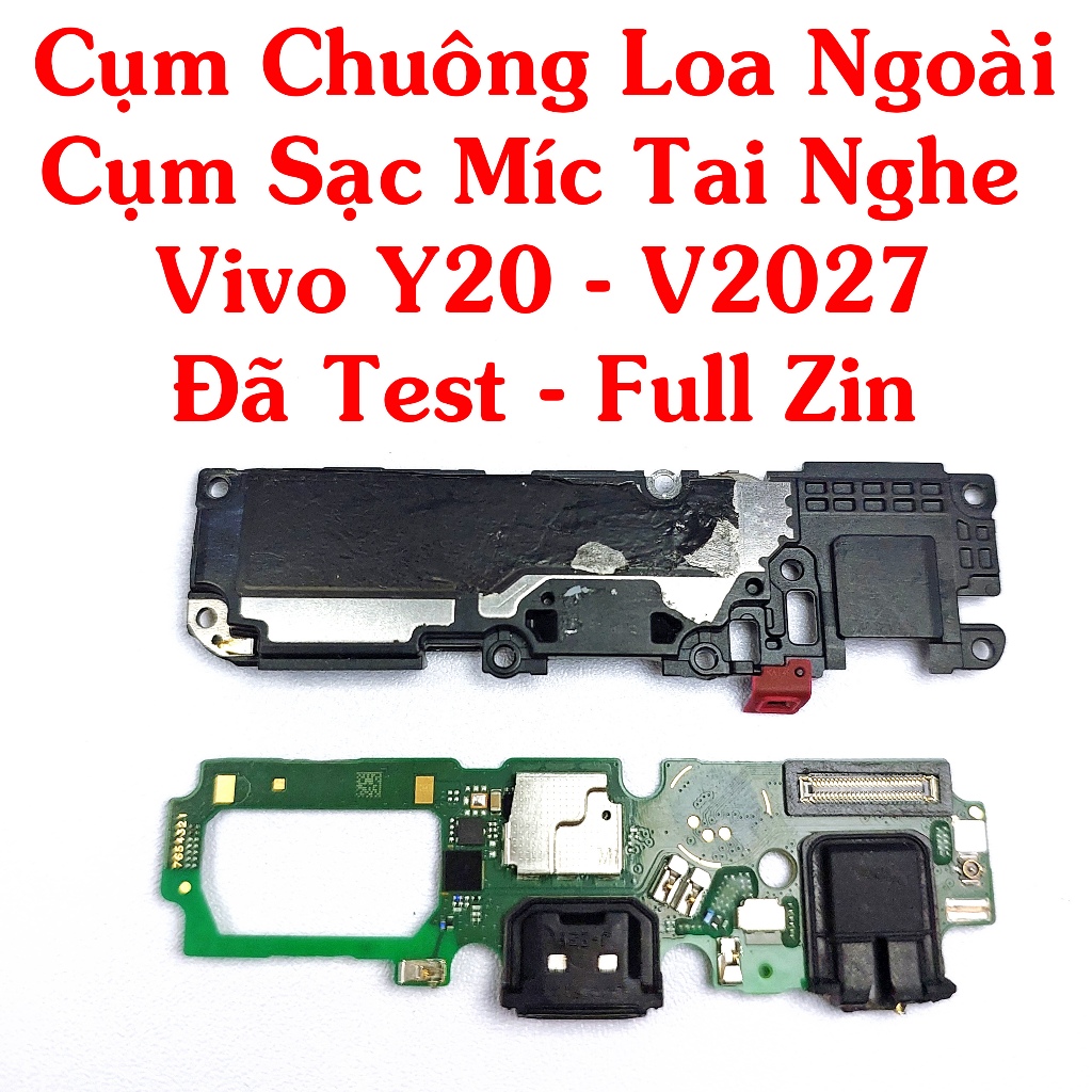 Cụm Chuông Loa Ngoài, Cụm Sạc Míc Tai Nghe Vivo Y20 - v2027 Đã Test - Full Zin