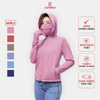 Áo chống nắng nữ CARDINA 2 lớp gấu suông mũ liền với công nghệ cool max chống tia UV tia cực tím hiệu quả 4NHF02