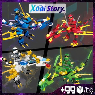 Đồ chơi lắp ráp, mô hình ninja rồng nguyên tố 4 màu,đóng gói túi OPP +99 chi tiết/ bộ