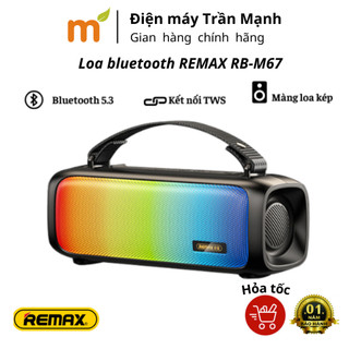 Loa bluetooth REMAX RB-M67, loa bass mạnh có đèn led nhấp nháy theo nhạc, thiết kế thời thượng, chống nước, pin trâu