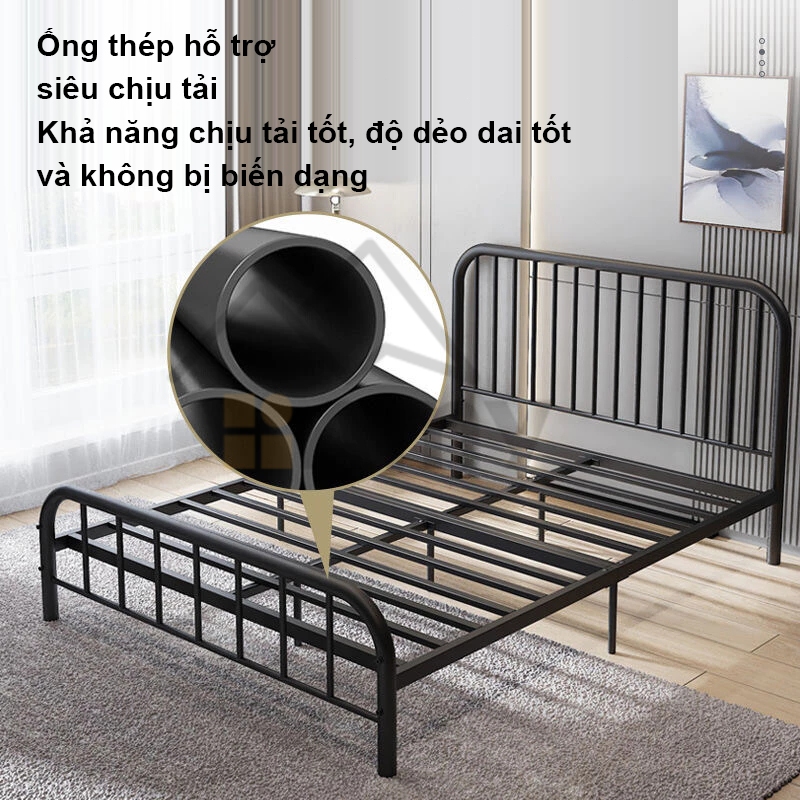 HEINO Giường Sắt Với Thanh Đỡ Bằng Thép lắp ráp sơn tĩnh điện,nhiều kích thước lựa chọn Bảo hành 2 năm | BigBuy360 - bigbuy360.vn