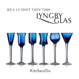 Bộ ly shot thủy tinh 6 cái, xanh dương Lyngby Glas