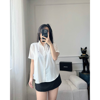 Áo sơ mi cộc tay thêu