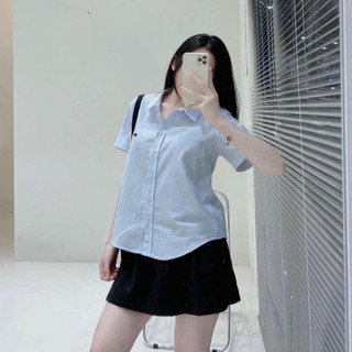 Áo sơ mi cộc tay thêu