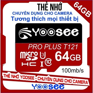 Thẻ nhớ yoosee 64gb pro a1 micro sdhc u3 class 10 - tốc độ cao 100mb/s