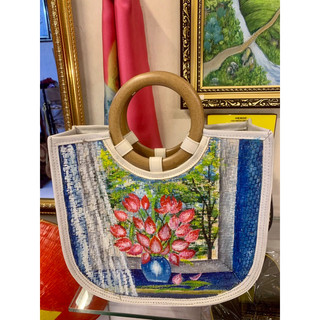 Khăn lụa Organza thêu hoa