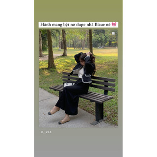 𝐁𝐥𝐚𝐮𝐞𝐁𝐥𝐮𝐦𝐞🦋(Sẵn lẻ size) (Form to lùi 1 sz) Giày bệt nơ dupe C.N đơn giản