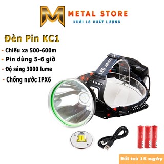 Đèn pin đội đầu KC95 ánh sáng trắng METAL STORE đèn đội đầu chống nước