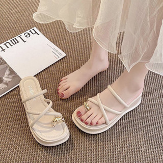 Dép xuồng đế PU xỏ ngón mắt ngọc dây đan X6