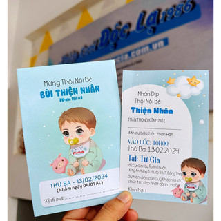 Thiệp Thôi nôi, Sinh nhật, Đầy tháng bé trai