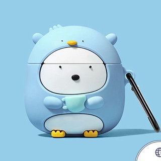 ☘️Tặng kèm móc treo☘️Case Airpod 1 2 i11, i12...Vỏ bao bọc Chim cánh cụt xanh đựng tai nghe không dây airpods PENGUIN
