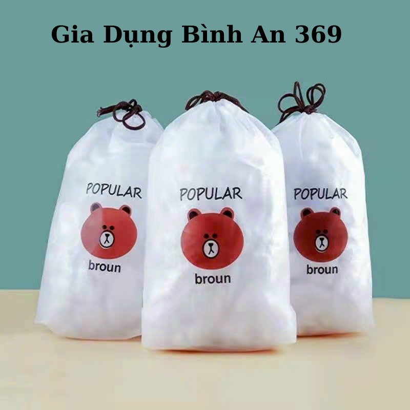 Màng Bọc Thực Phẩm PE Túi Gấu .Túi Bọc Thức Ăn Có Chun Co Giãn Tái Sử Dụng -BA369