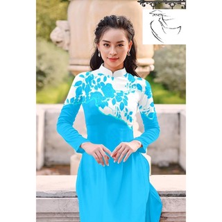 Vải áo dài hoa vai lập thể phối xinh