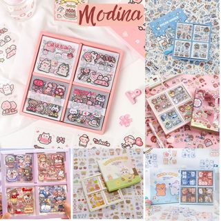 Set 100 tấm sticker nhiều mẫu dễ thương, hộp 100 tấm sticker cute