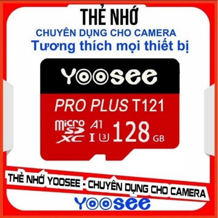 Thẻ nhớ Yoosee 128GB Micro SDHC U3 Class 10, tốc độ cao 90Mb/s - Tương thích mọi thiết bị