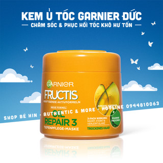 Kem ủ tóc Garnier Fructis Oil Repair 3, 300ml, dành cho tóc khô và hư tổn, Hàng Đức chính hãng