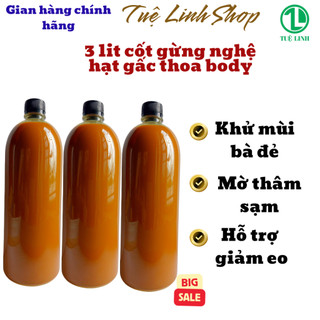 3 lit cốt gừng nghệ hạt gấc  (Tặng 1hũ muối thảo dược ngâm chân 500g)
